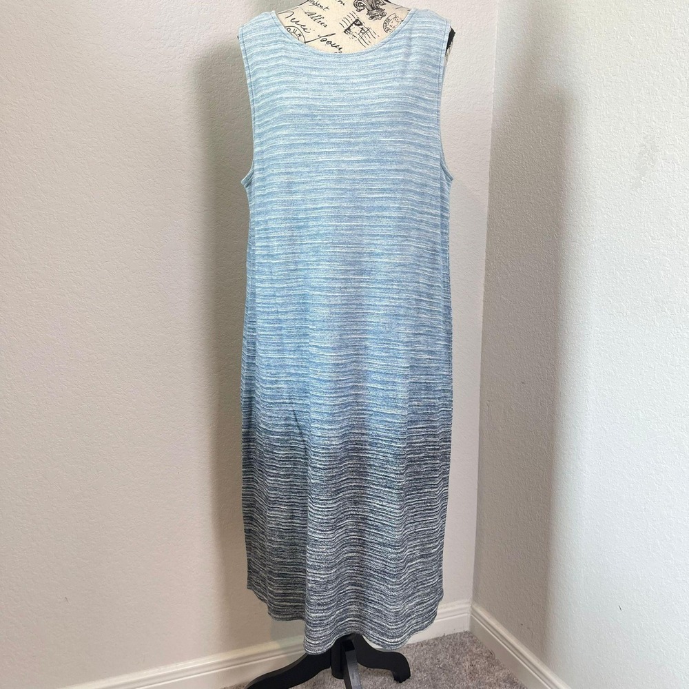 Pure‎ Jill Indigo Ombre Knit Tank Dress Sleeveless Casual Comfy Size L
